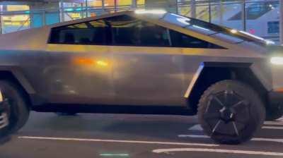 Cybertruck prototype driving around downtown NYC (multiple clips)