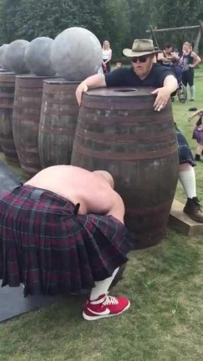 Andrew Cairney from Glasglow, Scotland loading all nine of The Ardblair Stones.