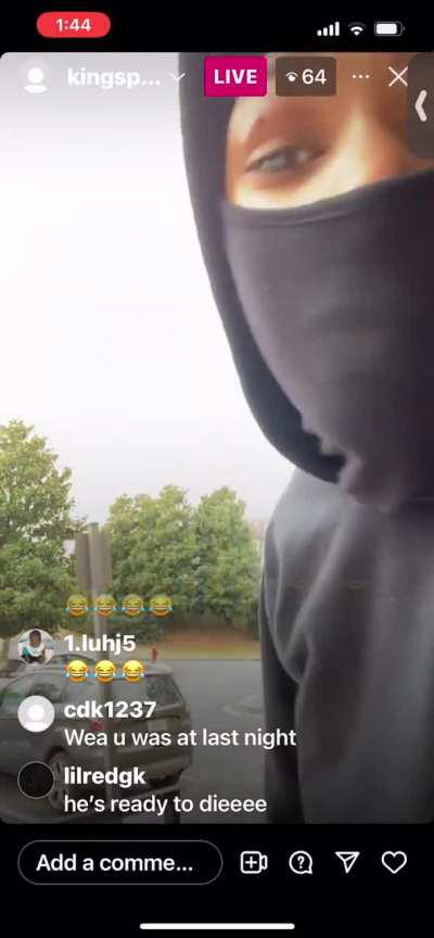 Gangster points gun at random people on Instagram live for clout.