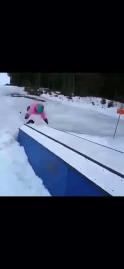 Their face turned into the ski’s