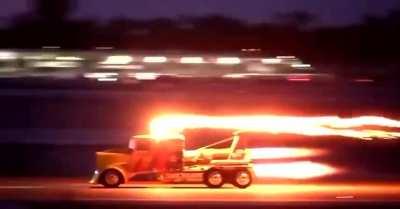 Semi modded with rockets to reach 330mph