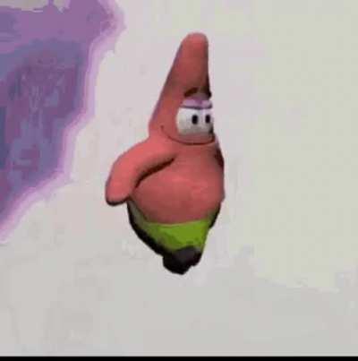 patrick dances to ocean waves