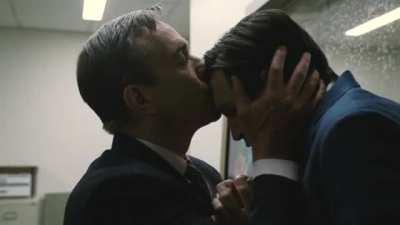 Tom kissing Greg GIF.