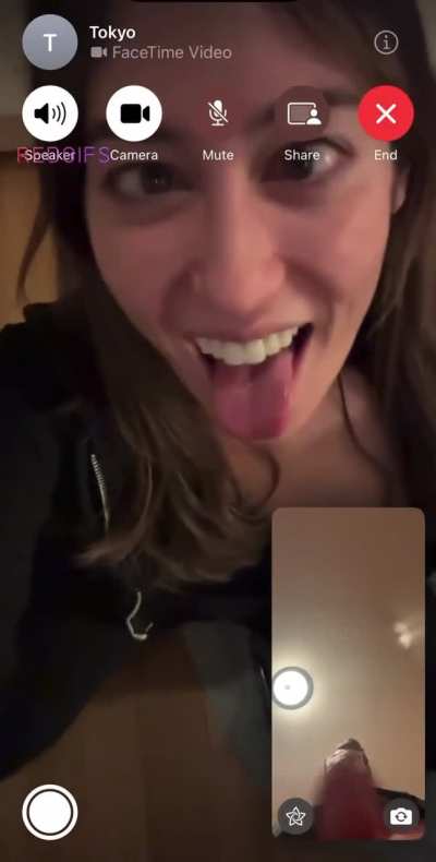 Ahegao cumslut begs over facetime