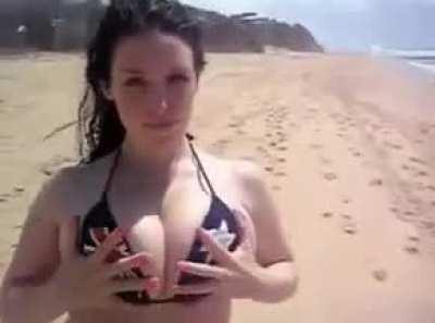 Angela white at the beach