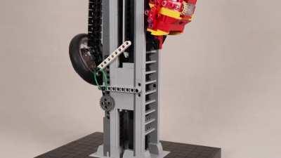 I built this never-ending lego climber, based on the Japanese battery commercial I saw here a few weeks ago