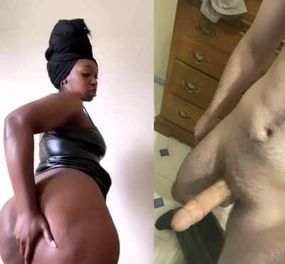 Beautiful black babe telling me I’m “naughty” for having my white cock out