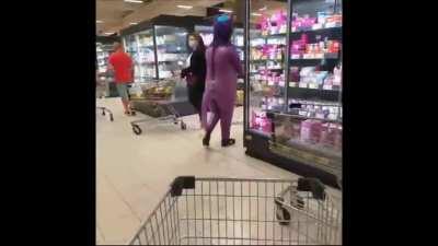 Nothing says 'I'm a totally stable and sane individual!&quot; Like walking around in a latex fursuit in public. Everyone has to participate in his fetish.