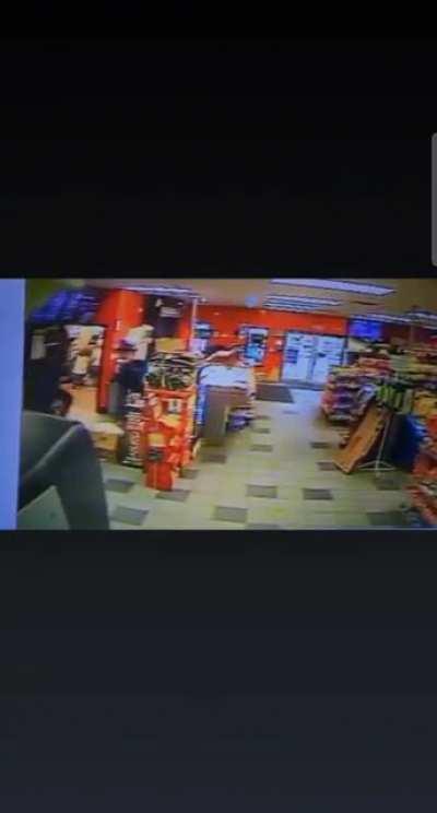 Attempted armed robber gets the WWE smackdown.