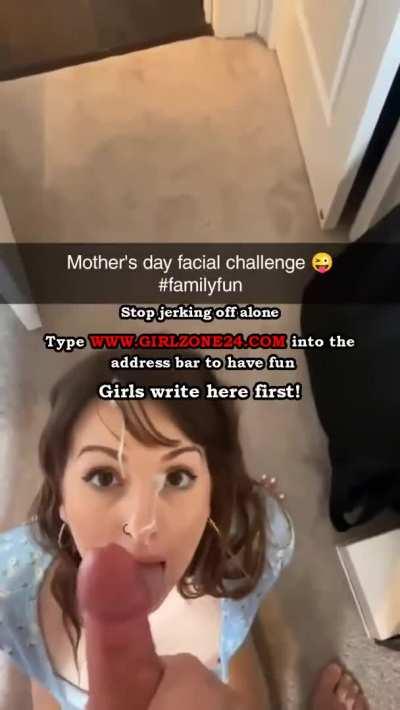 Amateur Mom Facial - ðŸ”¥ Amateur Caption Cumshot Facial Licking MILF Mom Step-Mo...