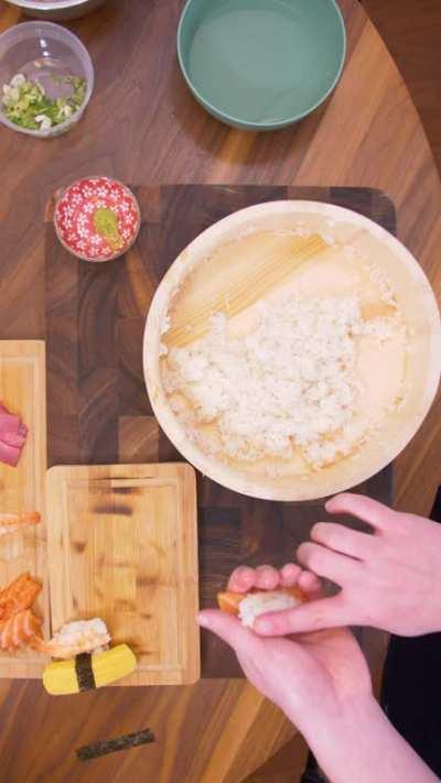 Making a homemade sushi feast