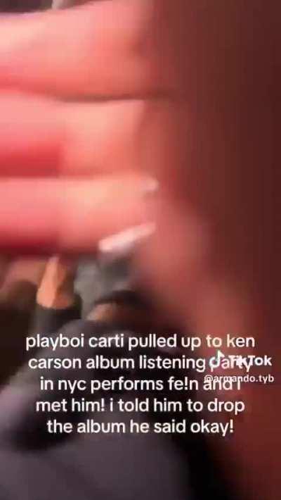 A fan told Carti to drop the album, to which Carti said “okay”