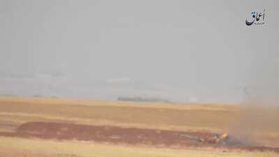 IS ATGM team hits a PKK tank, which suffers a multi-stage ammunition cook-off - Aleppo - 5/9/2016