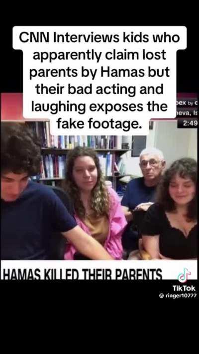 CNN interviews Israelis who claim to have lost parents to Hama violence, but their laughs spur doubt.