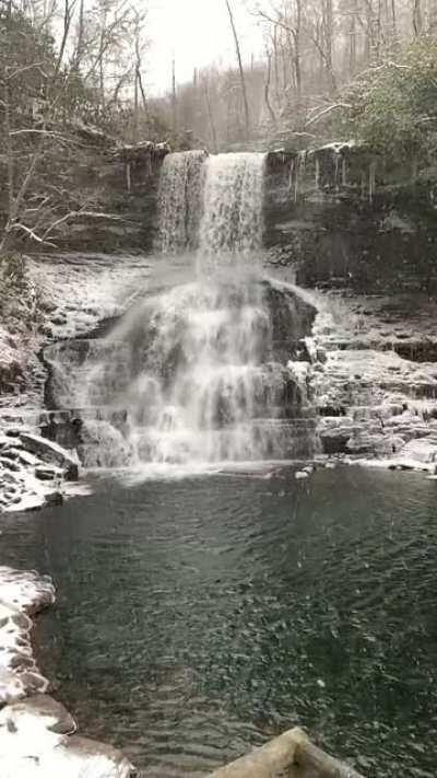 Saw the snowfall post yesterday. I present to you: waterfall winter wonderland.