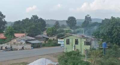 Tatmadaw (Junta) Troops Seen Advancing in a Firefight Against the Three Brotherhood Alliance in Northern Shan Region, Myanmar (Burma) (November 6 or 7, 2023)