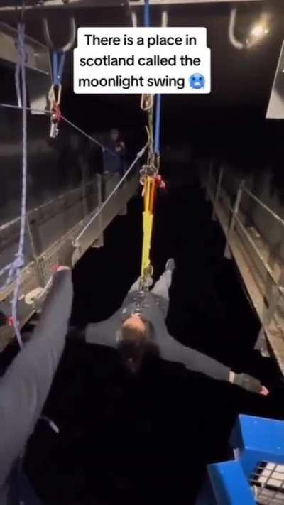 This is the Moonlight Swing in Scotland. It drops you 132ft into absolute darkness.