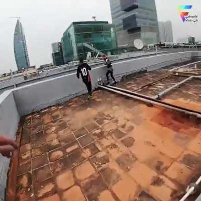 High rise parkour in Hong Kong