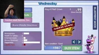 Mark sells his crown to Fazbear Inc.