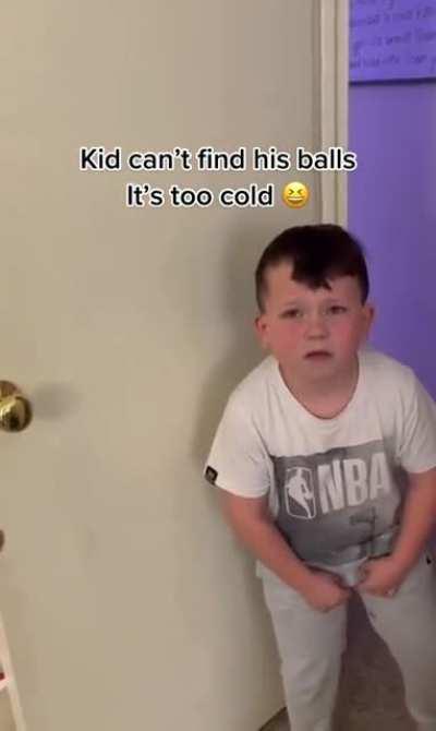 Kid can’t find his balls