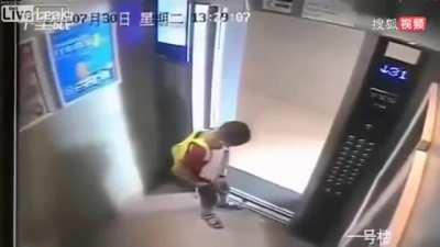 Kid messes around with the doors and gets stuck