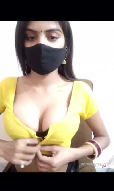 Beautiful indian girl playing with her perfect breasts[18+]