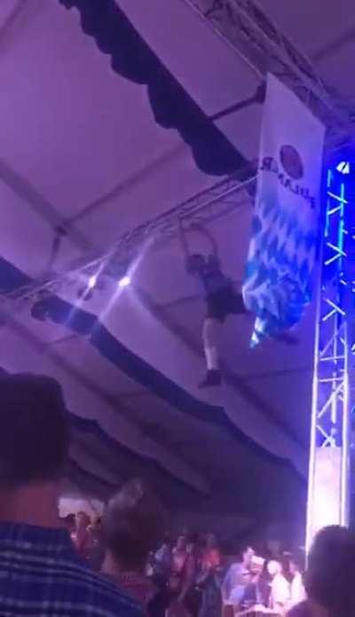 WCGW climbing around in an octoberfest tent