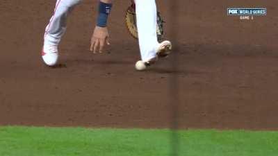 Yuli Gurriel Attempts To Field A Baseball.