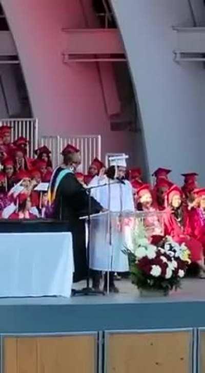 High school valedictorian takes down administration, district, and privatizers in this epic speech that almost got shut down