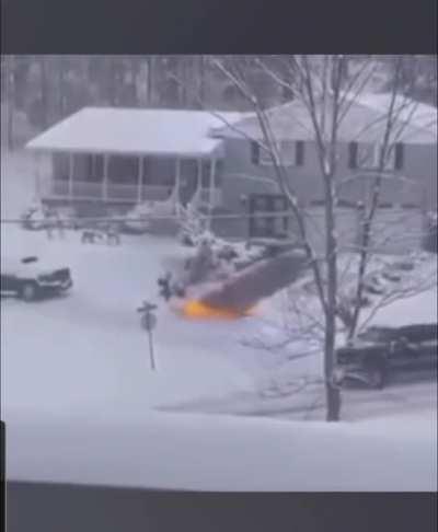 Removing snow with fire, it ain't stupid if it works.