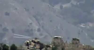 Afghani helicopter lands on ied