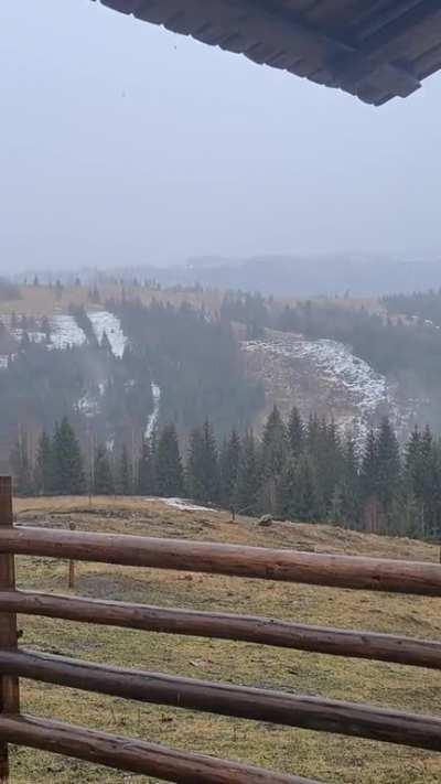 Rainy day in rural Romania