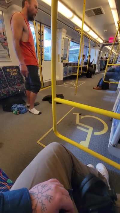 Perth transit 8am this morning. Meth psychosis.