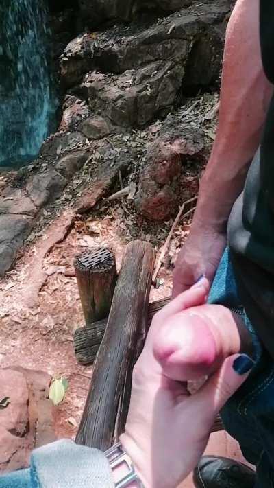 Public Handjob for us Outdoor Exhibitionists