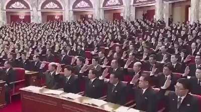 This is how laws get passed in North Korea's Supreme People's Assembly, in the presence of leader Kim Jong Un