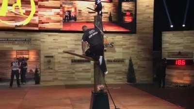 Springboard Chop, the most awesome thing to watch live. Based off an old logging technique