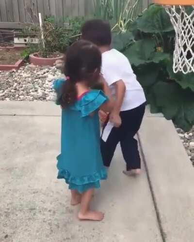 Big Heart Kid Help His Sister For A Shot