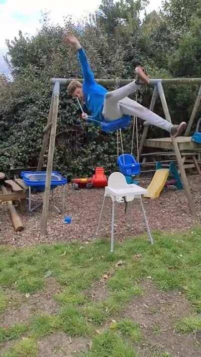 WCGW Jumping from a swing into a high chair