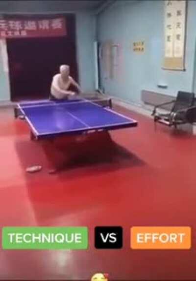 Elderly Asian men are the best at ping pong