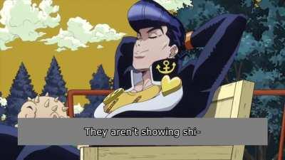 Josuke and Okuyasu celebrates the good news