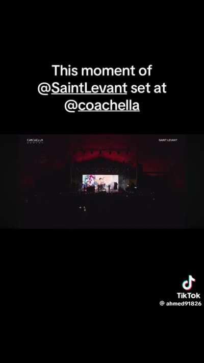 Saint Levant does a live streaming from Gaza at Coachella . Massive respect for this man