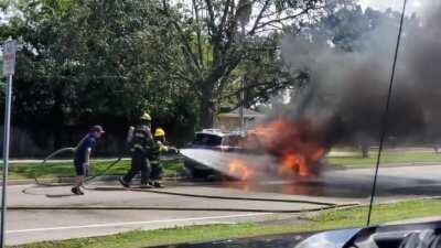 WCGW Being Close To A Burning Car Full Of Gas?