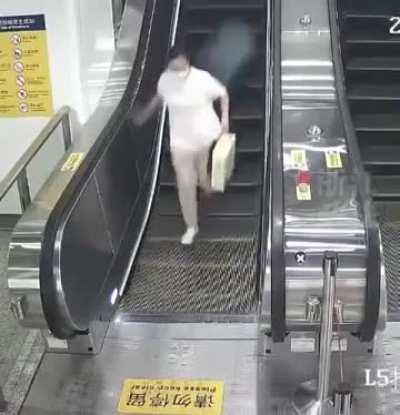 using escalator as conveyor belt