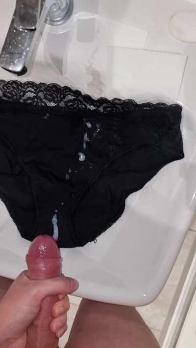 Cumming over some panties wishing you were wearing them