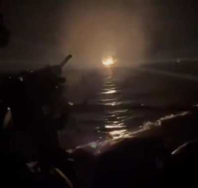 Ukrainians shooting at Russian controlled oil rig in Black Sea