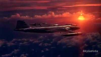 Early Era Jet Flys in the Backdrop of a Thermonuclear Explosion in the Pacific