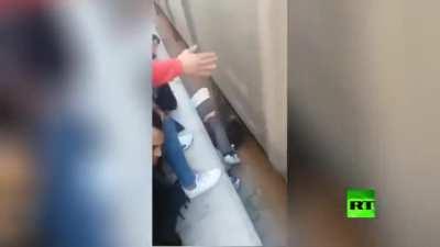 An egyptian father jumps on the train tracks in an attempt to save his daughter from the train who fell on them by mistake