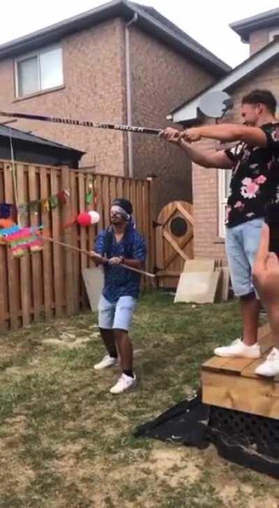 WCGW holding the piñata