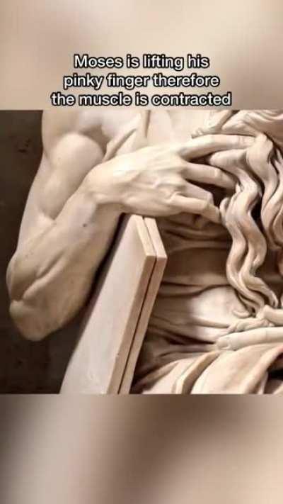 A detail on a sculpture by Michaelangelo