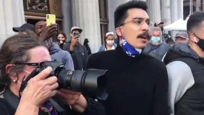 [Left-wing Racism] Anti-Trumper yells loud racial-slurs in public towards Asian conservative/Trumper